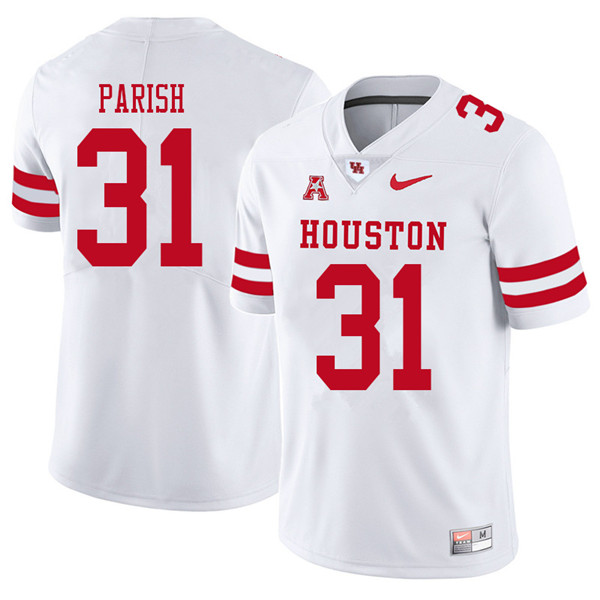 2018 Men #31 Derek Parish Houston Cougars College Football Jerseys Sale-White